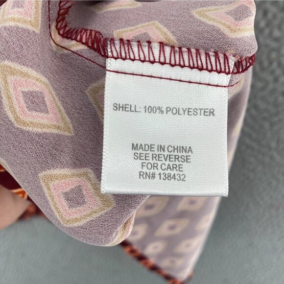 ModCloth 2X Plus Brown Pattern Sleeveless Collared V Neck Blouse Pullover Casual - Picture 6 of 10